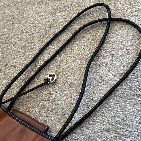 Brighton Vintage Red & Black Leather Bucket Bag - Picture 8 of 11